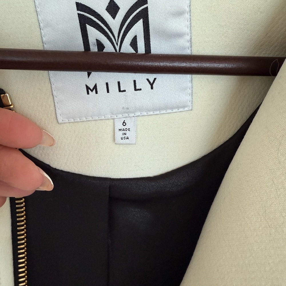 Milly Feather Trimmed Coat size 6 - Picture 5 of 7